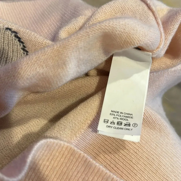 Kate Spade ITARSIA DOT blush pink wool blend short sleeve sweater. Size small. - Picture 5 of 5